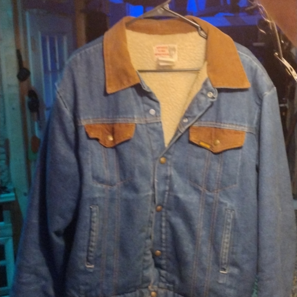 Saddle King Western1970s Sherpa lined Blue jean jacket